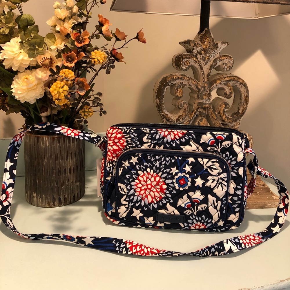 Vera Bradley Red, White, and Blue Stars and Stripes Purse and Lanyard Set